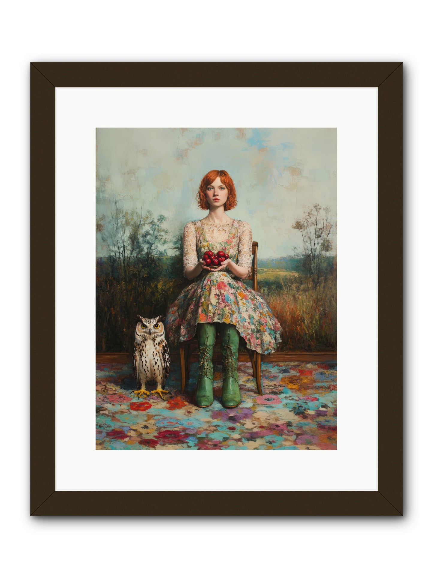 Owl Keeper's Solitude -- Framed Print - Black 12x16