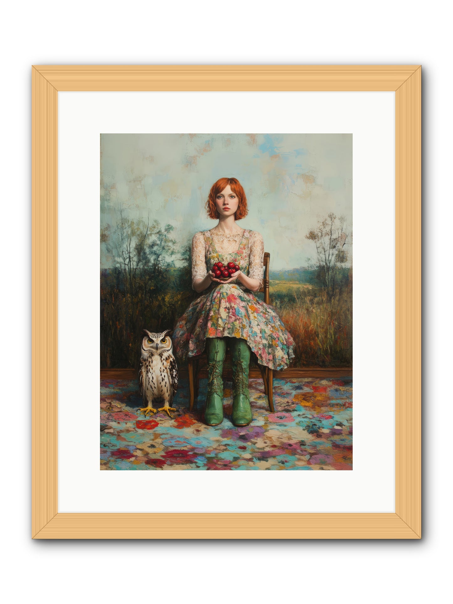 Owl Keeper's Solitude -- Framed Print - Natural 12x16