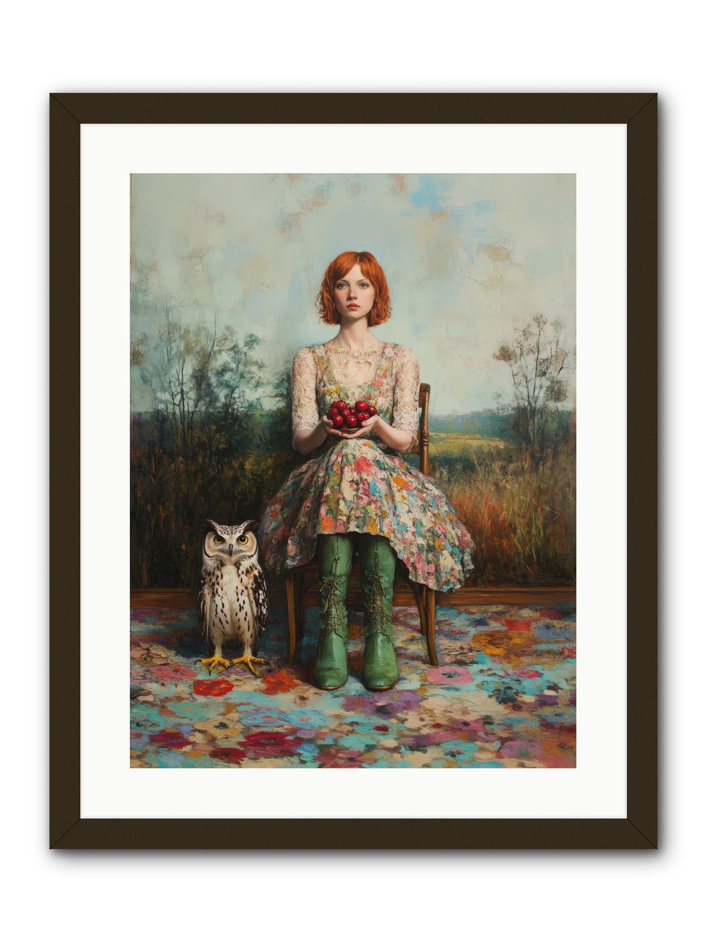 Owl Keeper's Solitude -- Framed Print - Black 18x24