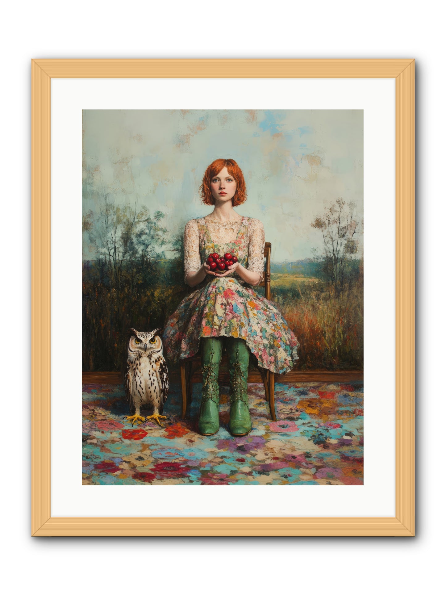 Owl Keeper's Solitude -- Framed Print - Natural 18x24