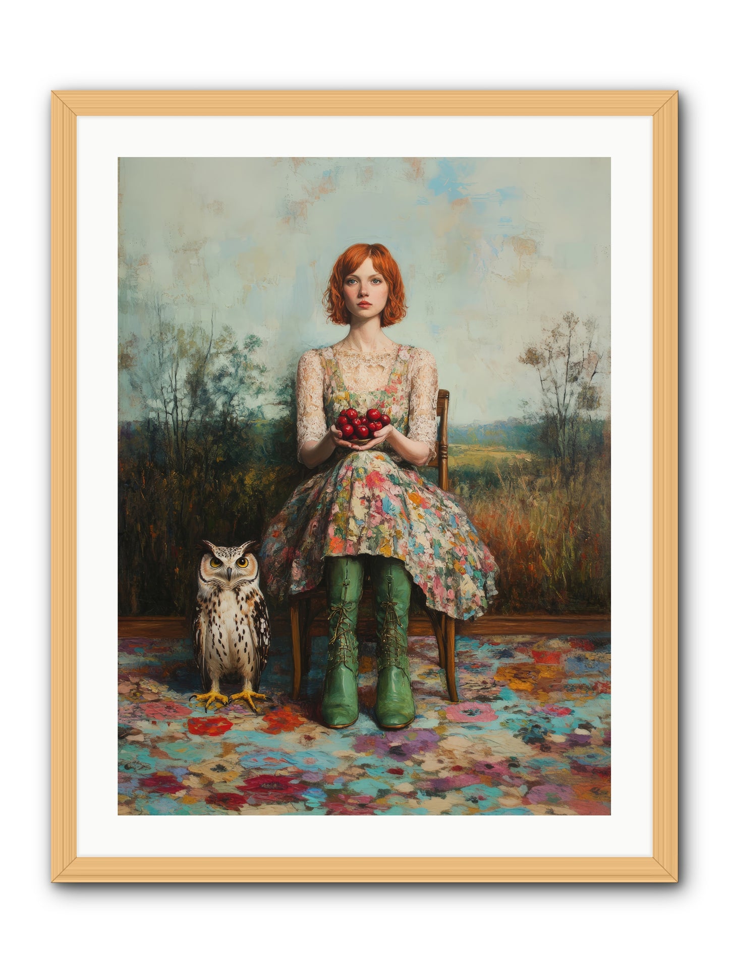 Owl Keeper's Solitude -- Framed Print - Natural 24x32