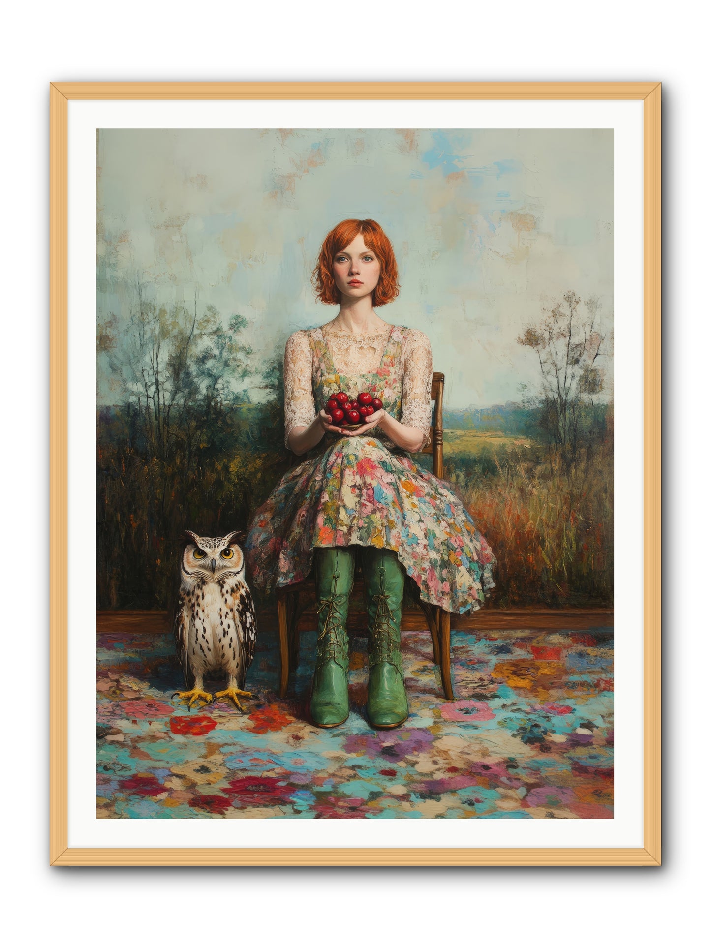 Owl Keeper's Solitude -- Framed Print - Natural 36x48
