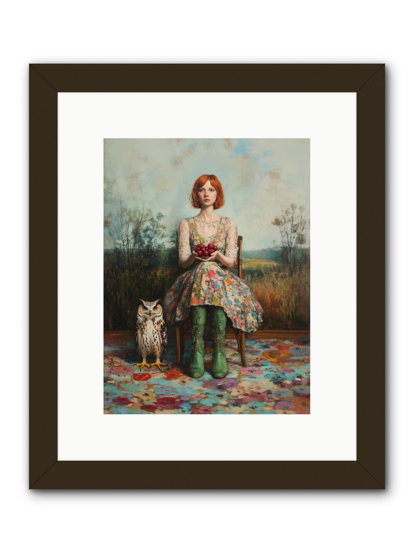 Owl Keeper's Solitude -- Framed Print - Black 9x12