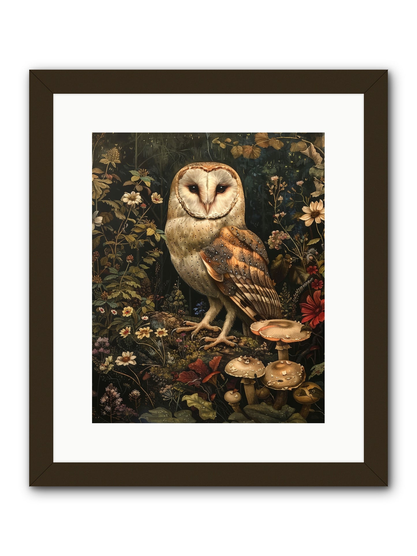 Owl's Vigil -- Framed Print - Black 12x15