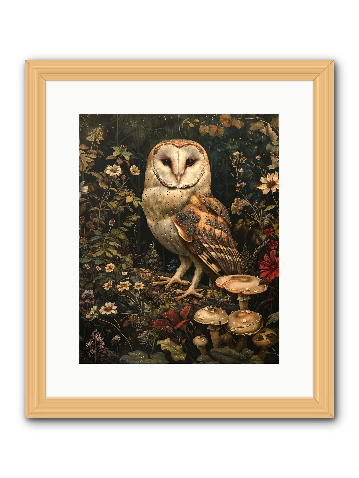 Owl's Vigil -- Framed Print - Natural 12x15