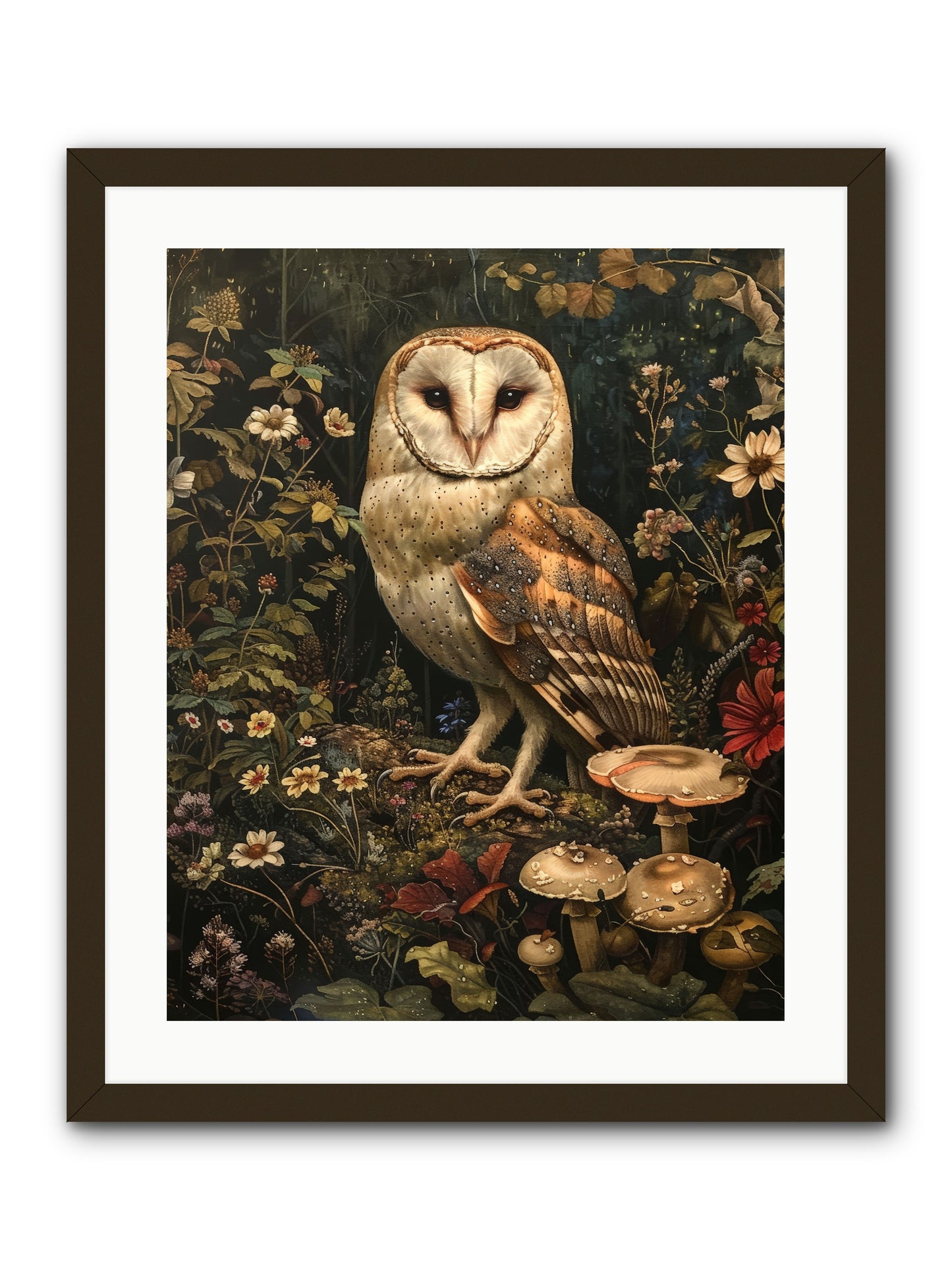 Owl's Vigil -- Framed Print - Black 20x25