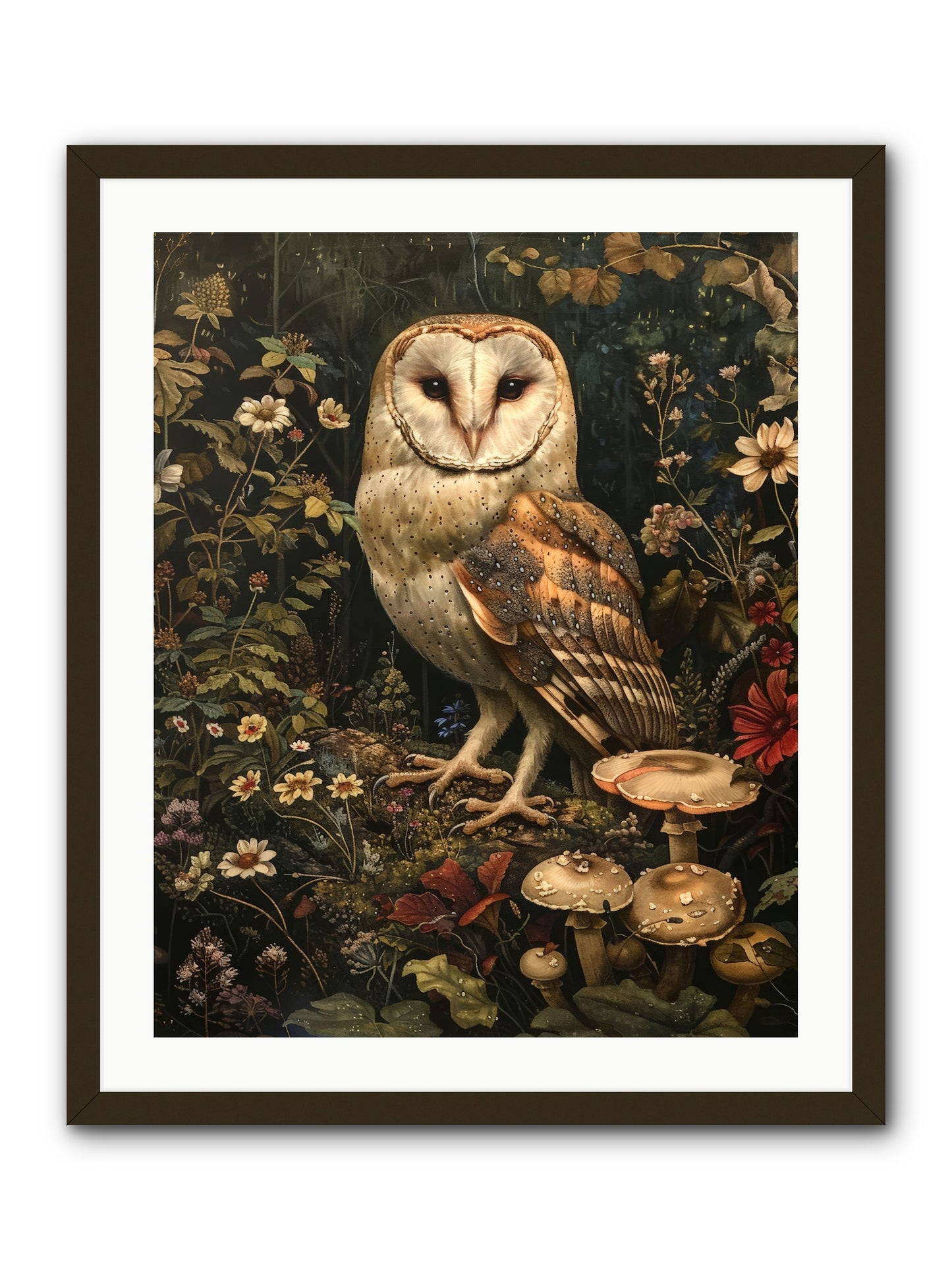Owl's Vigil -- Framed Print - Black 24x30