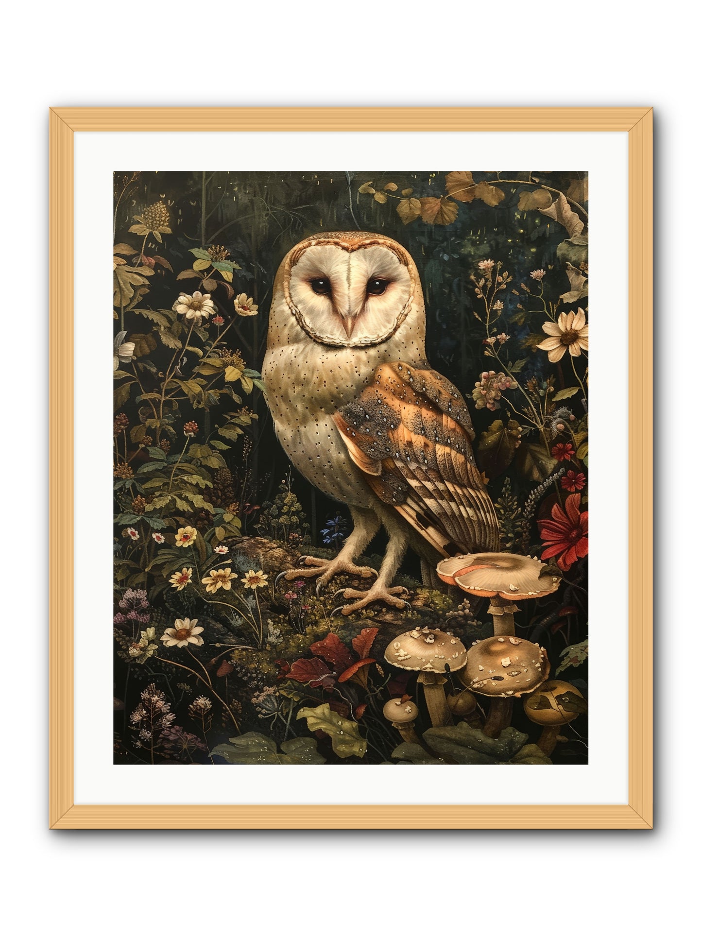 Owl's Vigil -- Framed Print - Natural 24x30