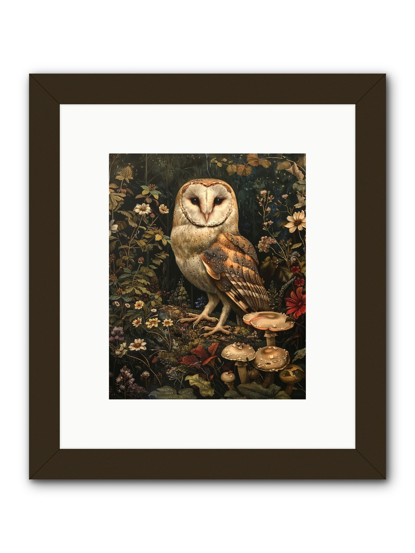 Owl's Vigil -- Framed Print - Black 8x10