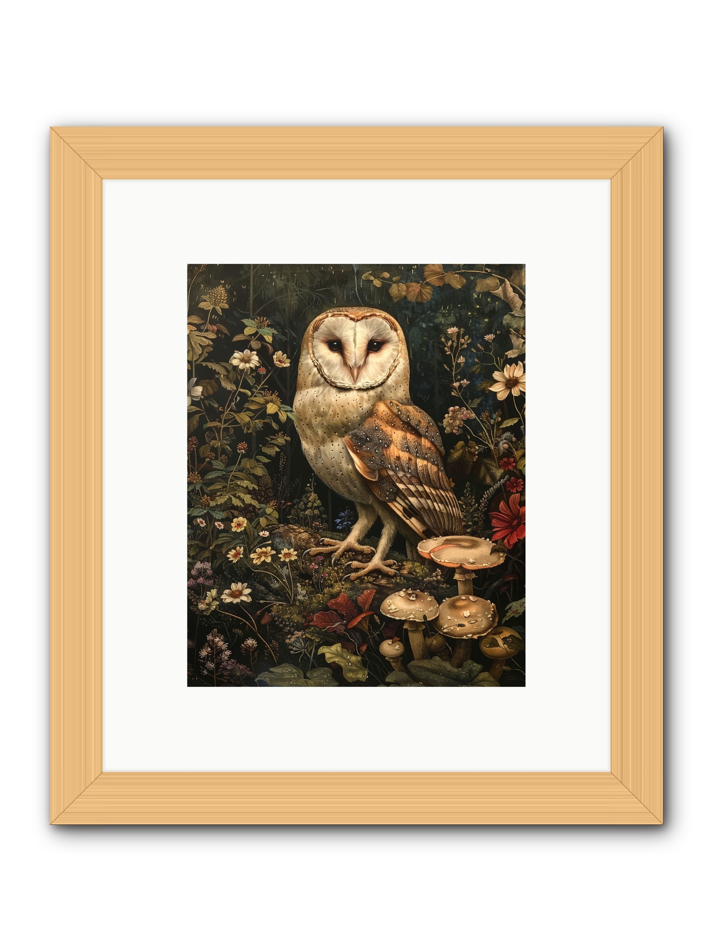 Owl's Vigil -- Framed Print - Natural 8x10