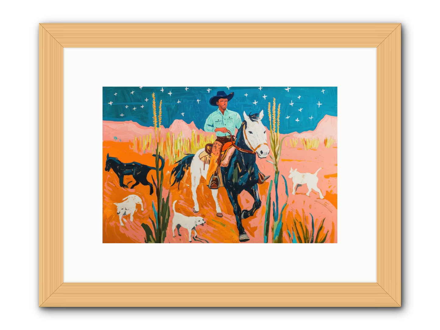 Painted Canyon -- Framed Print - Natural 12x8