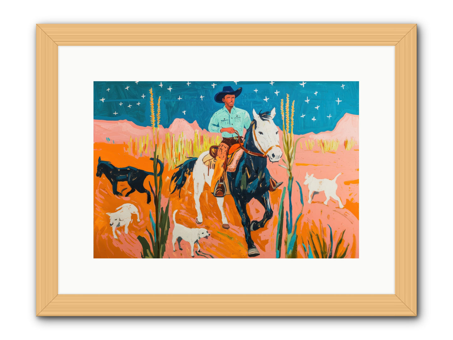 Painted Canyon -- Framed Print - Natural 15x10