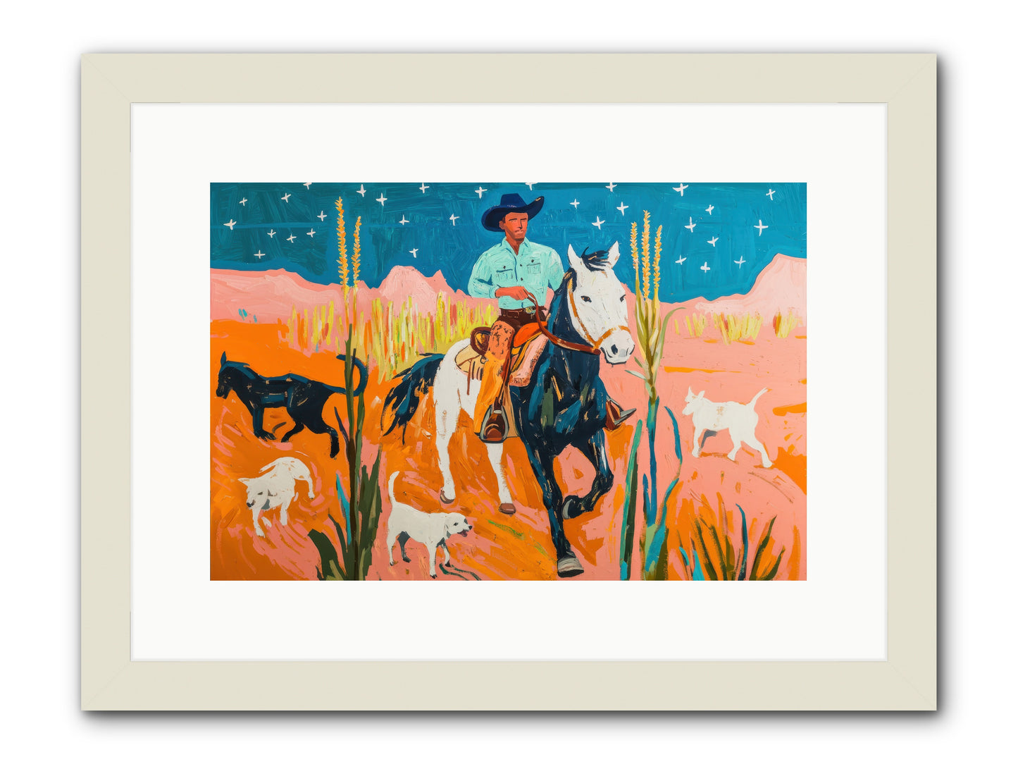 Painted Canyon -- Framed Print - White 15x10