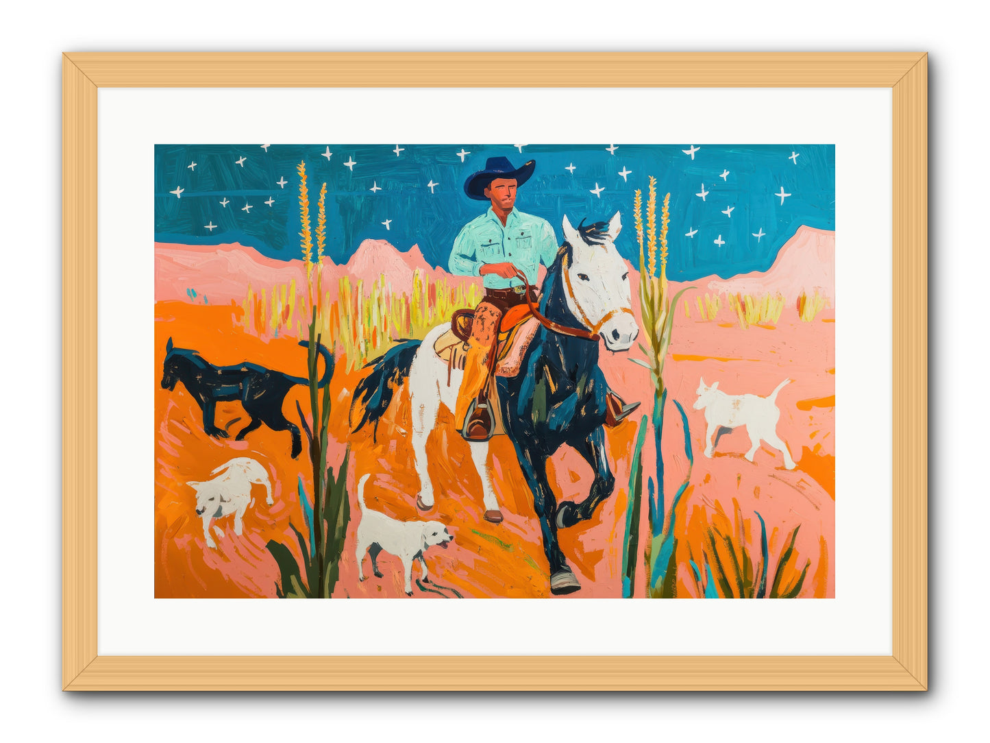 Painted Canyon -- Framed Print - Natural 24x16