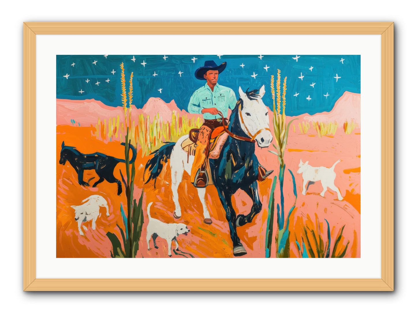 Painted Canyon -- Framed Print - Natural 30x20