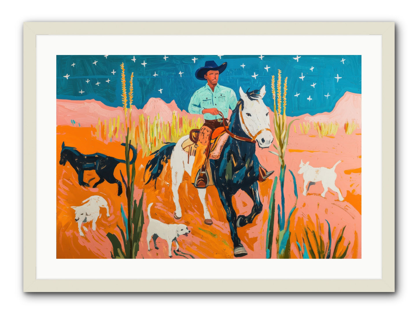 Painted Canyon -- Framed Print - White 30x20