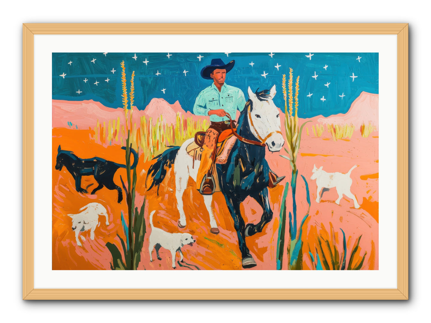 Painted Canyon -- Framed Print - Natural 36x24