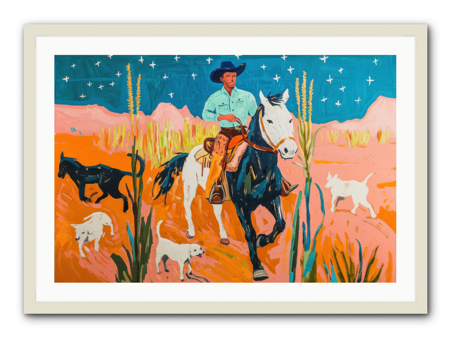 Painted Canyon -- Framed Print - White 36x24