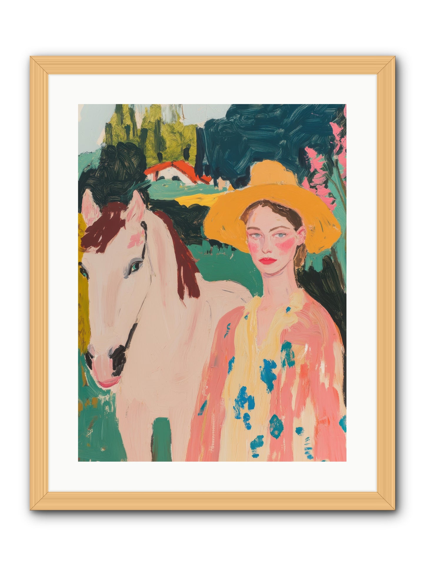 Painted Canyon Rider -- Framed Print - Natural 18x24