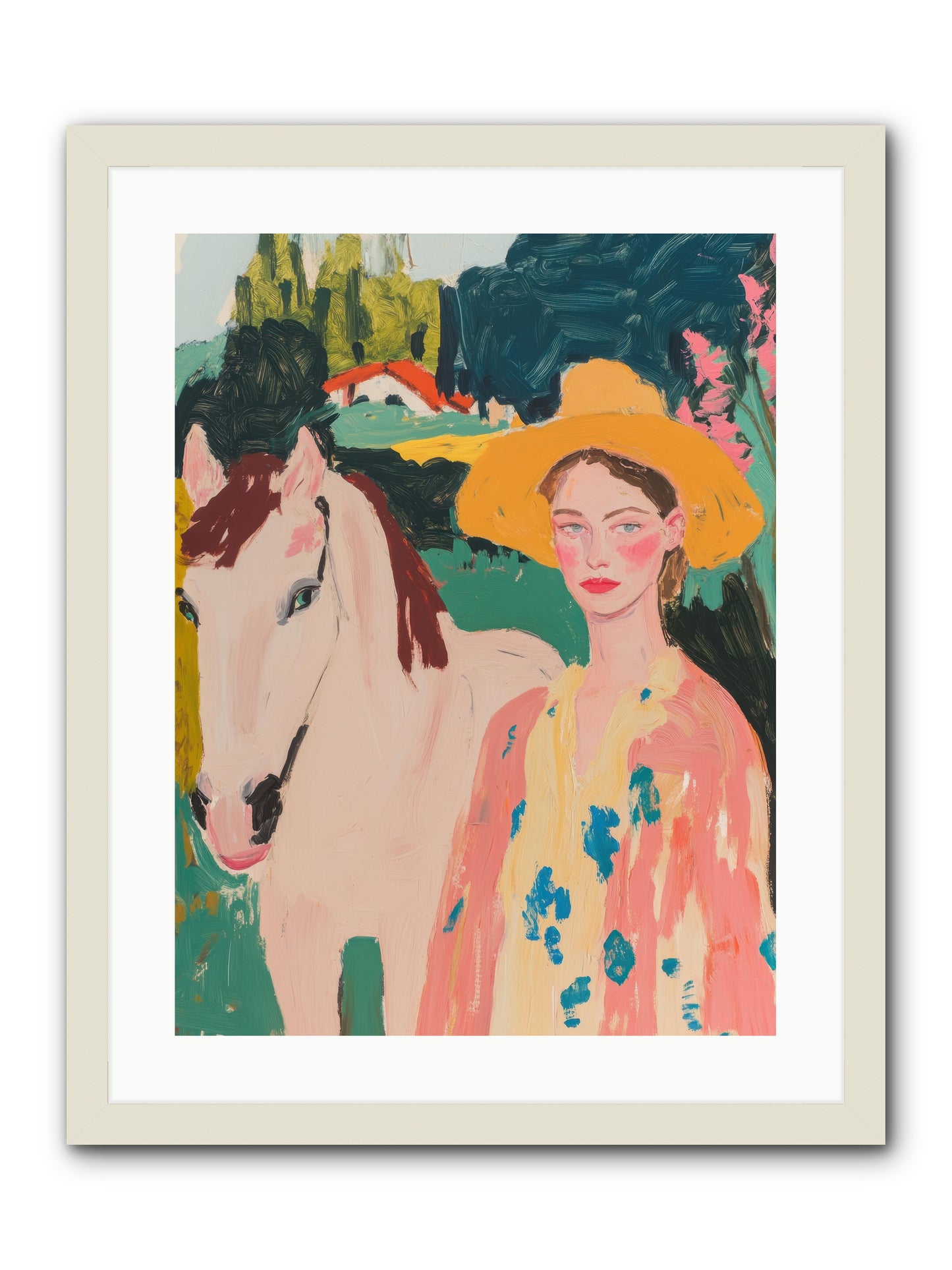 Painted Canyon Rider -- Framed Print - White 18x24