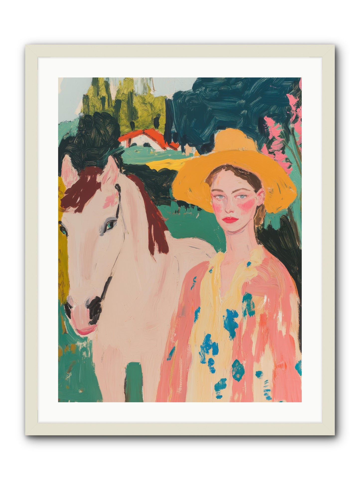Painted Canyon Rider -- Framed Print - White 24x32