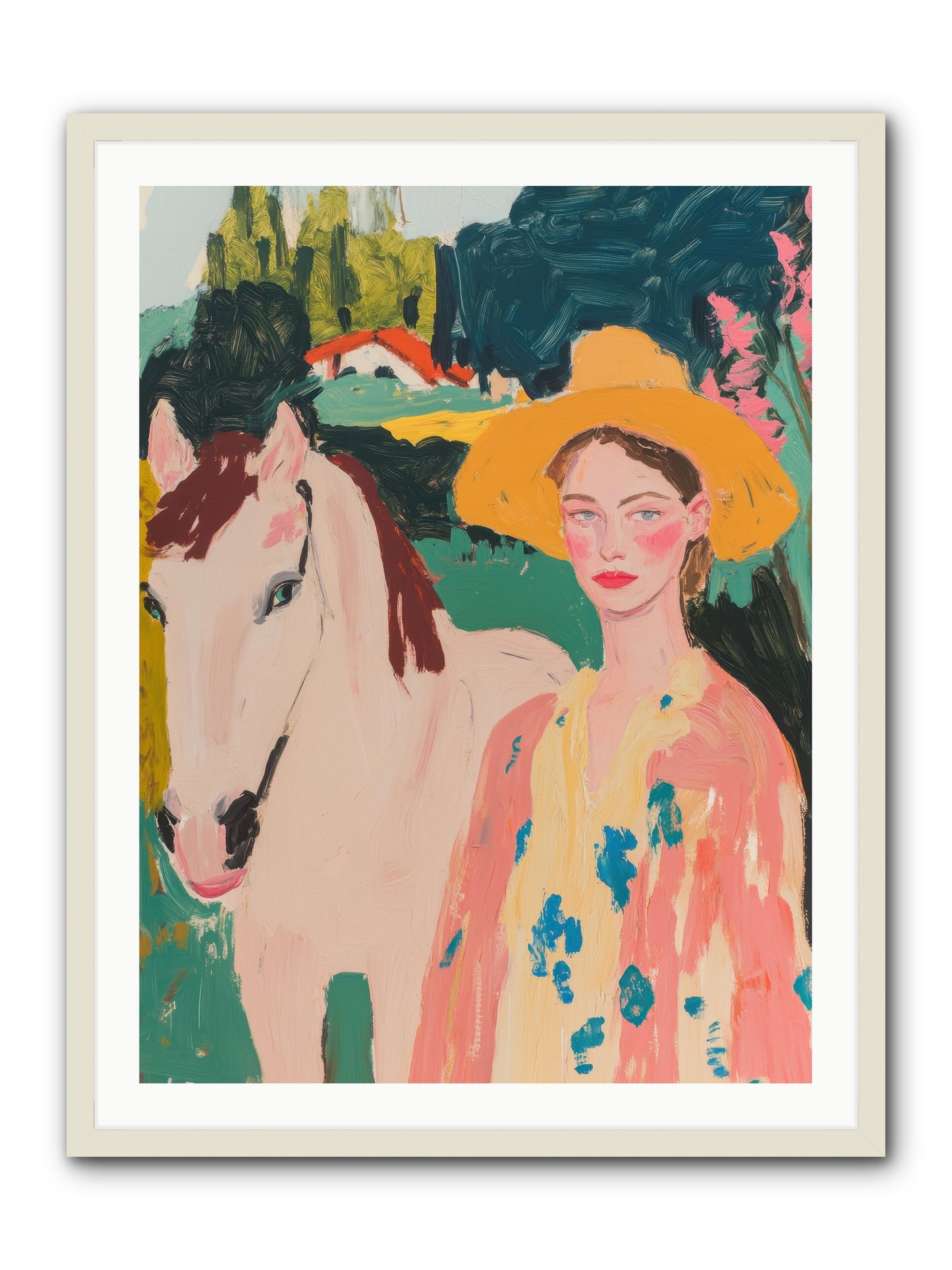 Painted Canyon Rider -- Framed Print - White 30x40