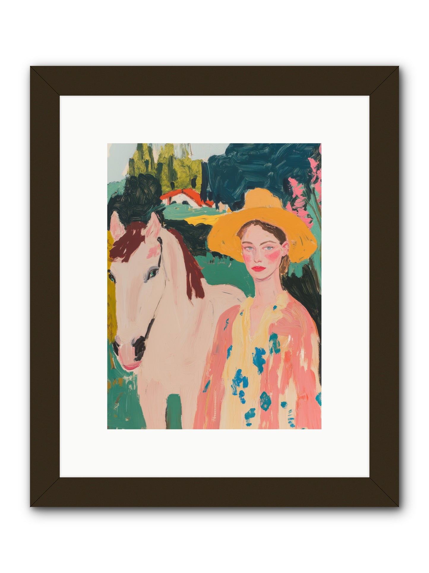 Painted Canyon Rider -- Framed Print - Black 9x12