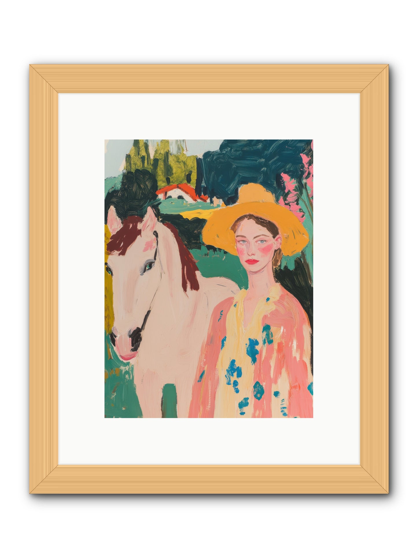 Painted Canyon Rider -- Framed Print - Natural 9x12