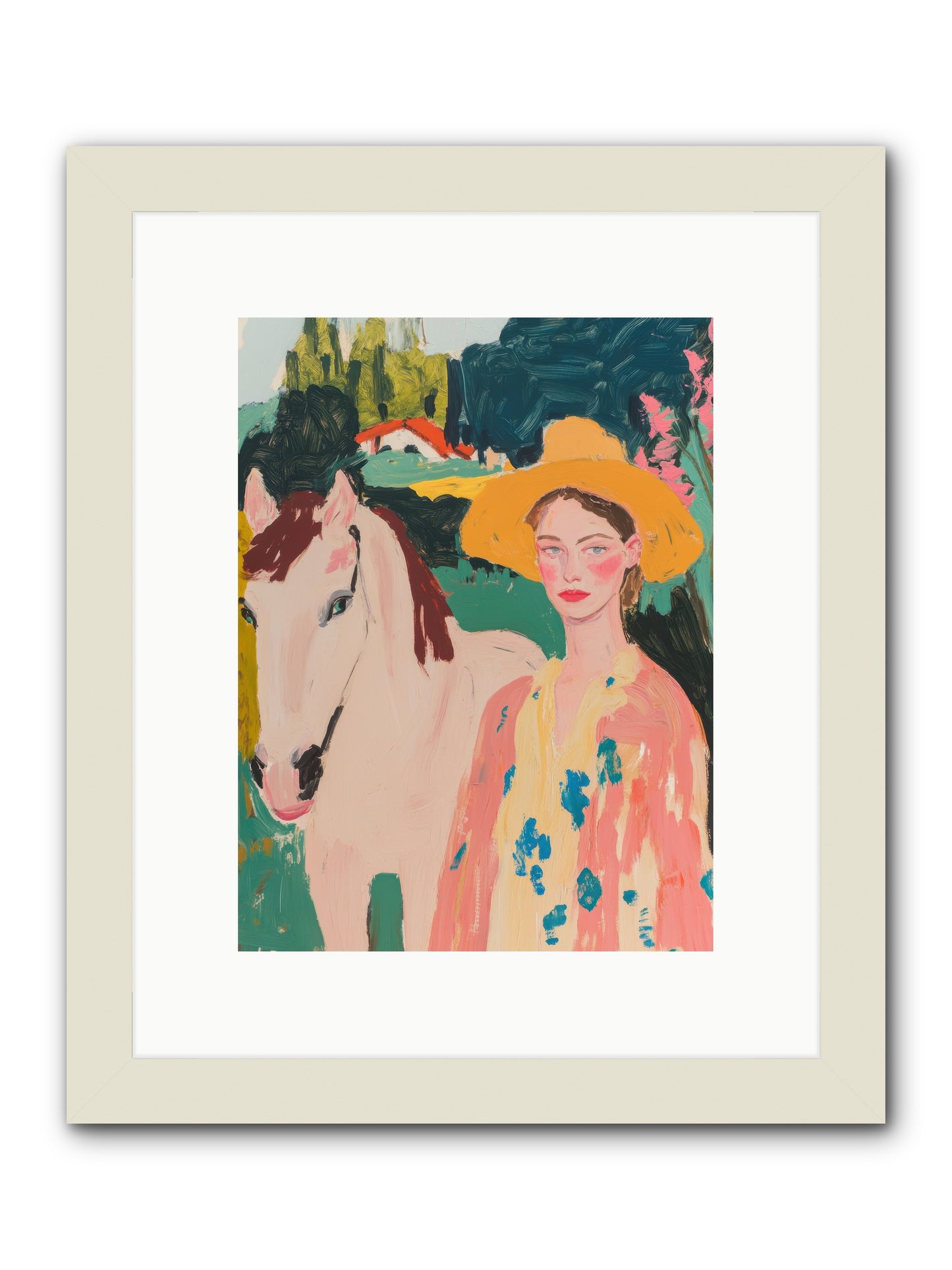 Painted Canyon Rider -- Framed Print - White 9x12