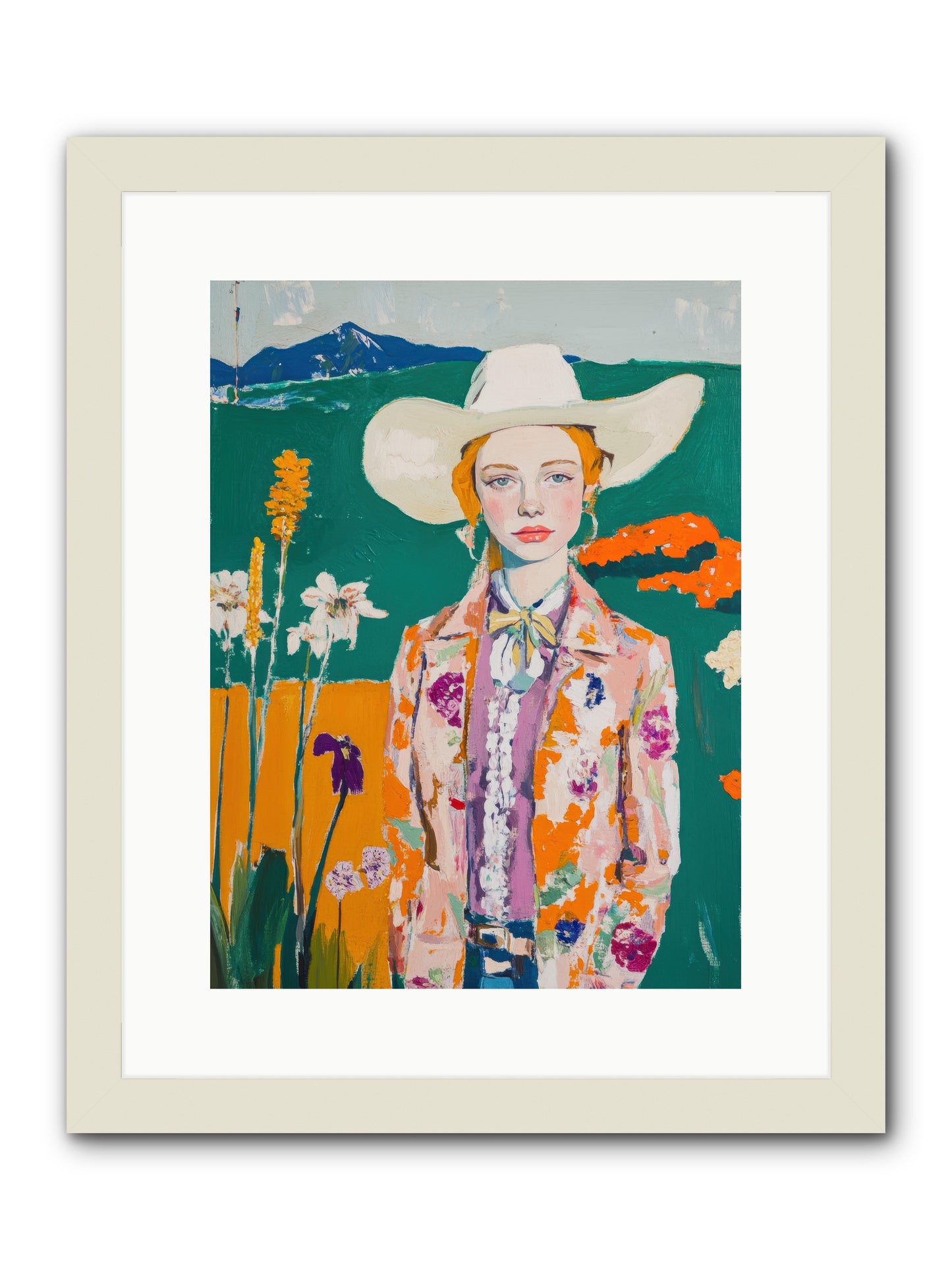Painted Earth -- Framed Print - White 12x16