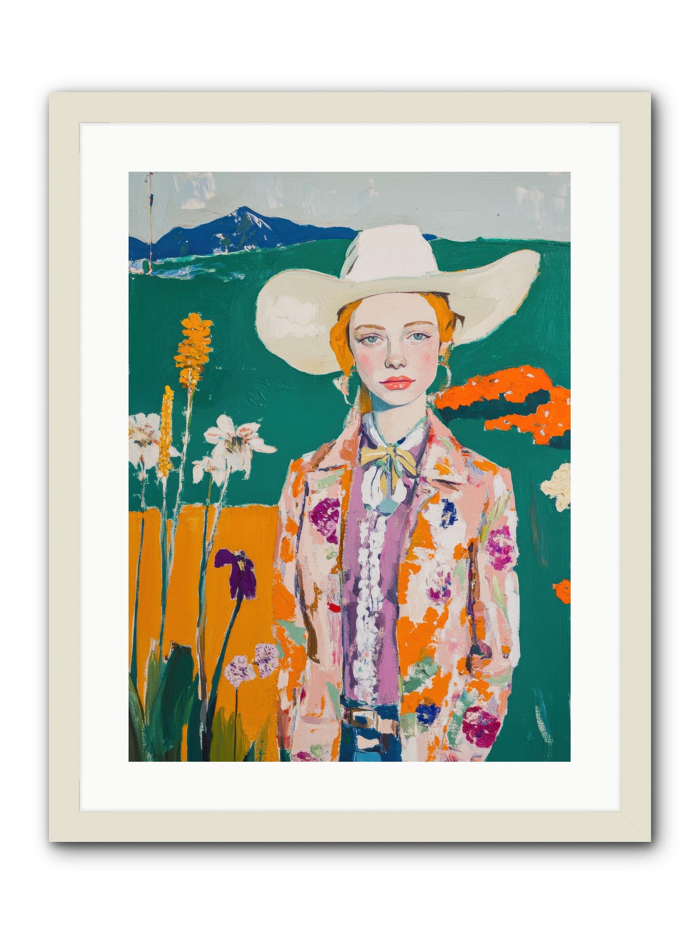 Painted Earth -- Framed Print - White 18x24