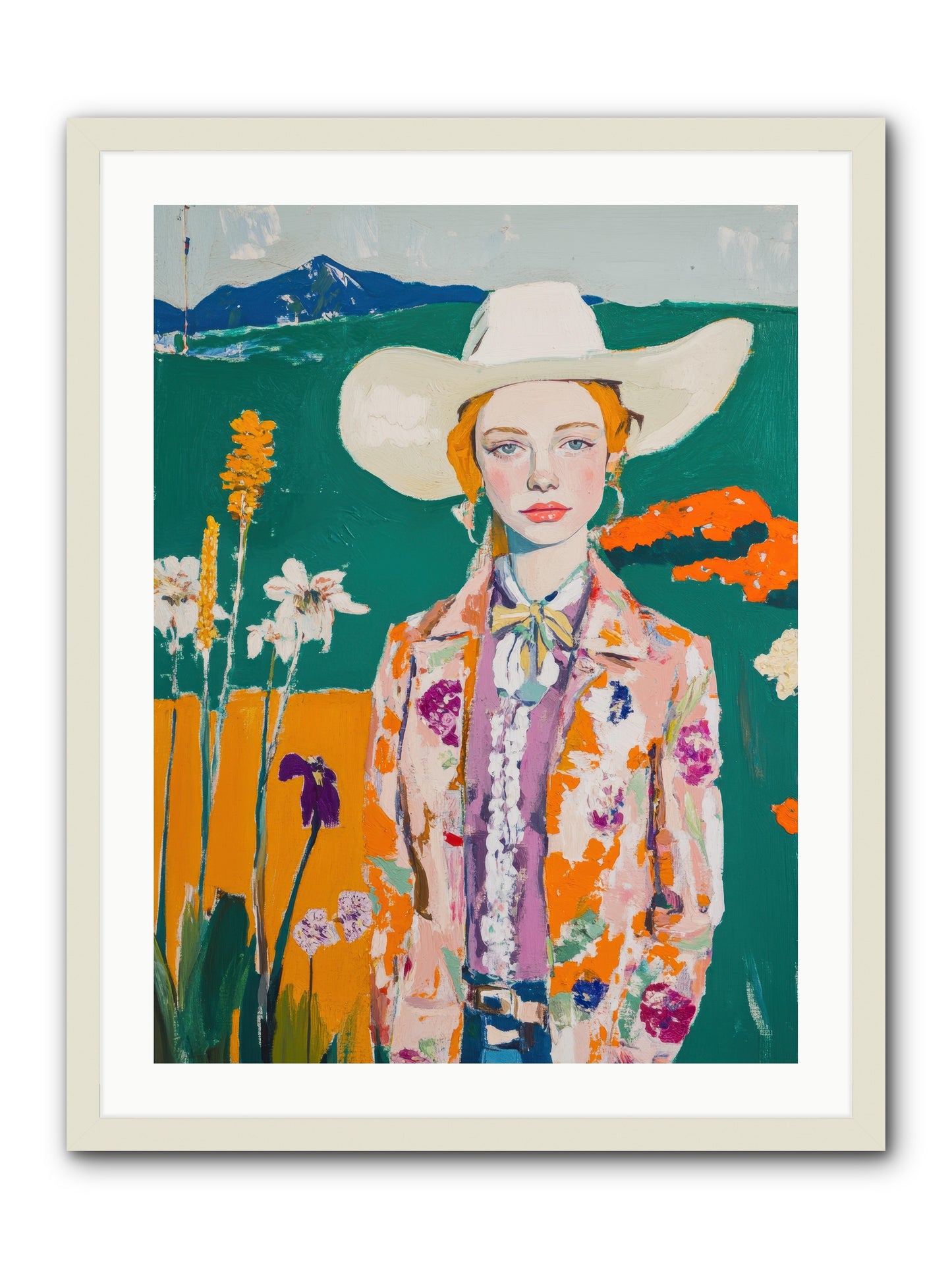 Painted Earth -- Framed Print - White 24x32
