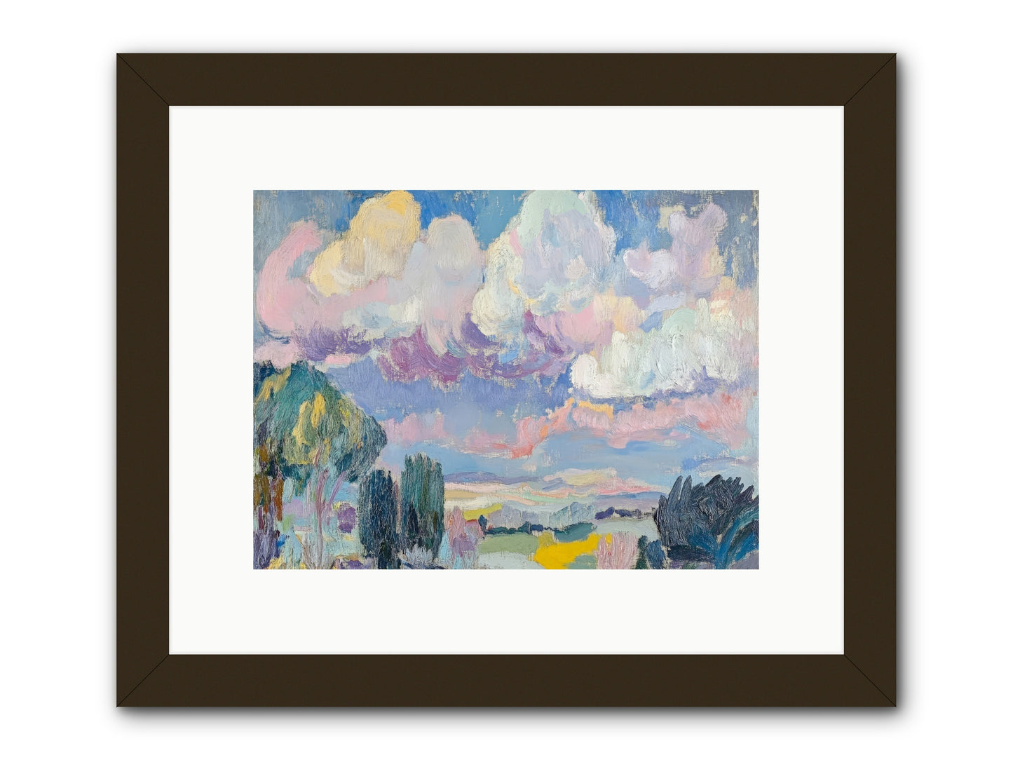 Painted Provence Evening -- Framed Print - Black 12x9