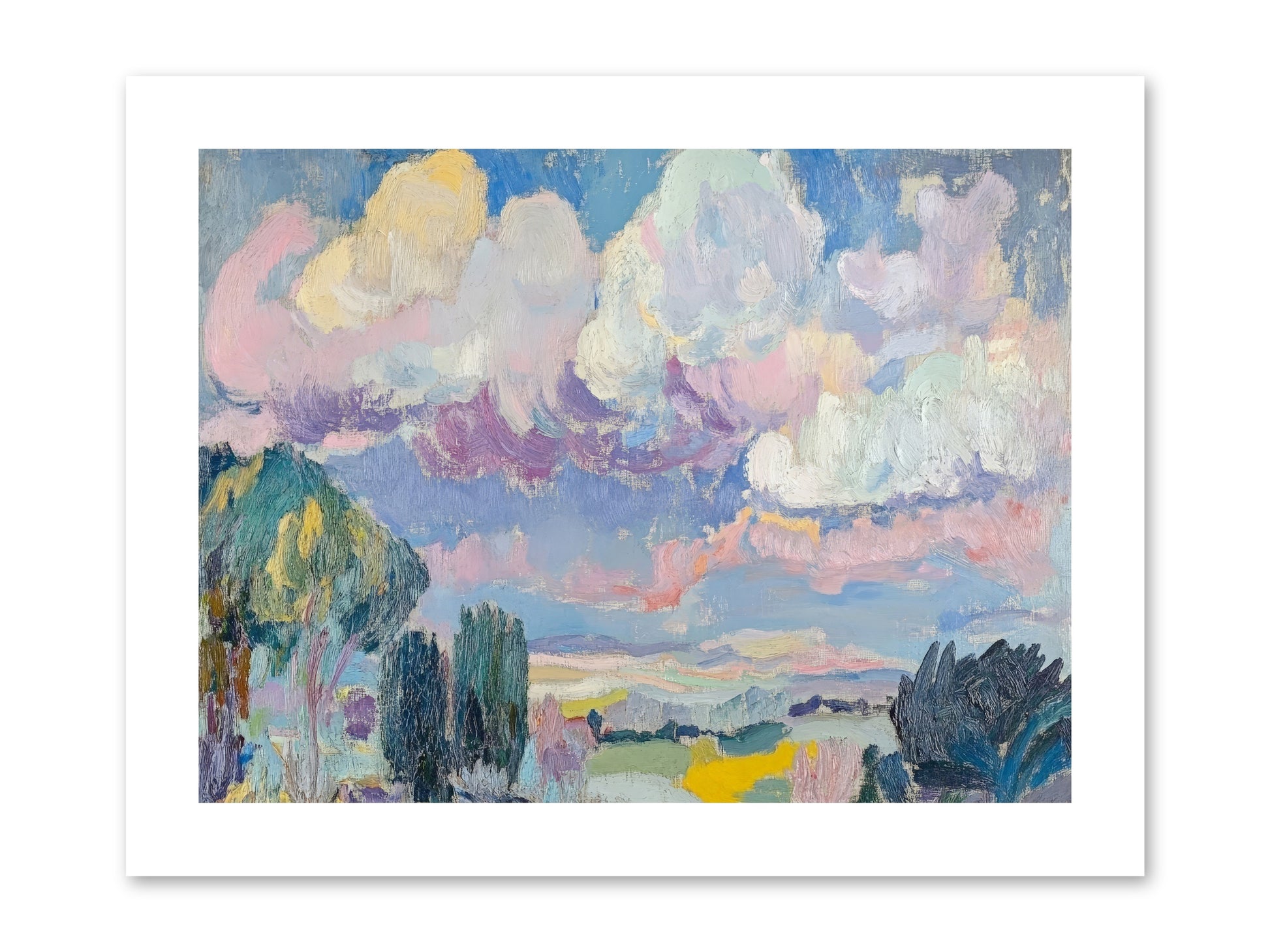 Painted Provence Evening -- Paper Print 12x9