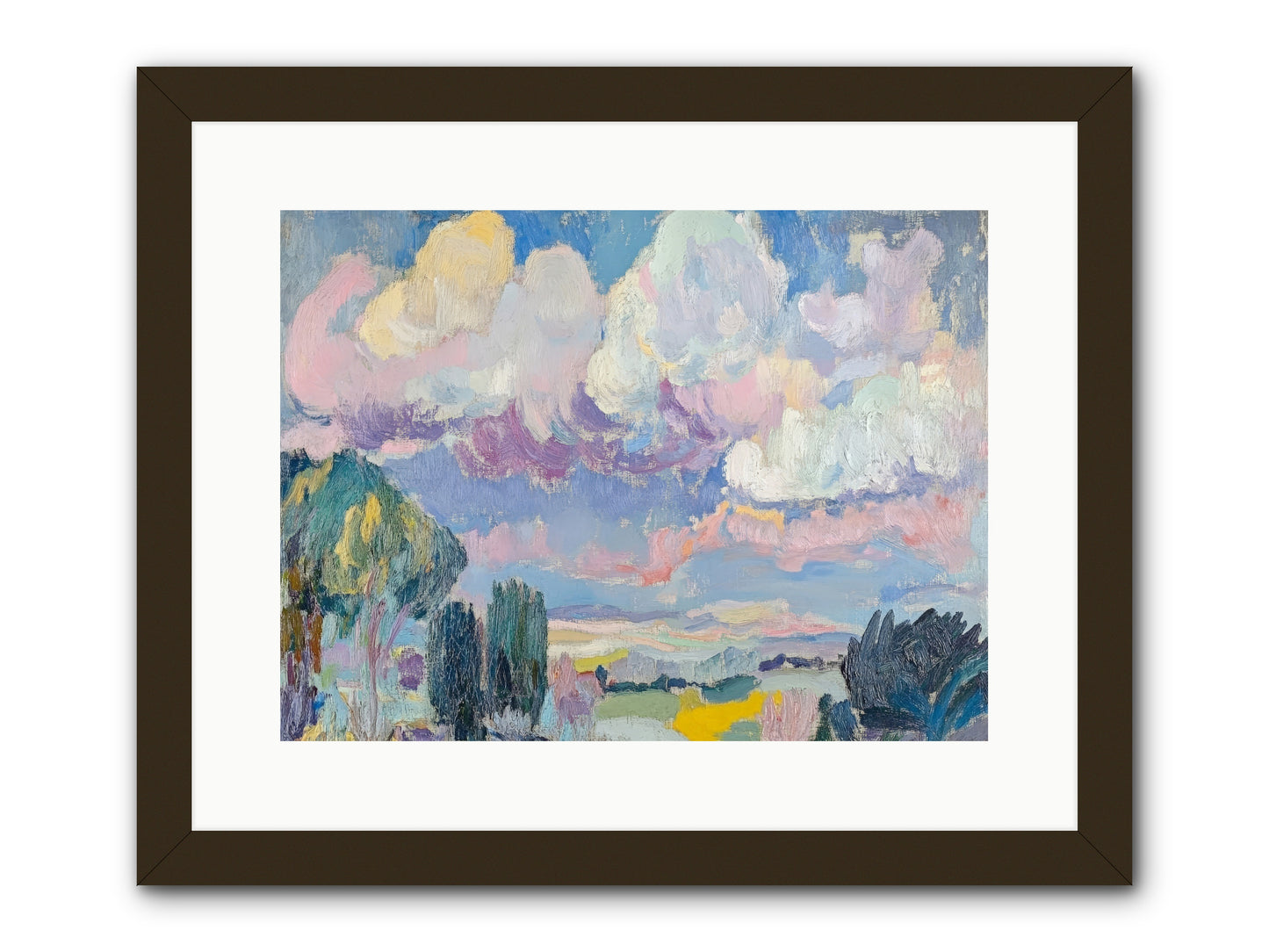 Painted Provence Evening -- Framed Print - Black 16x12