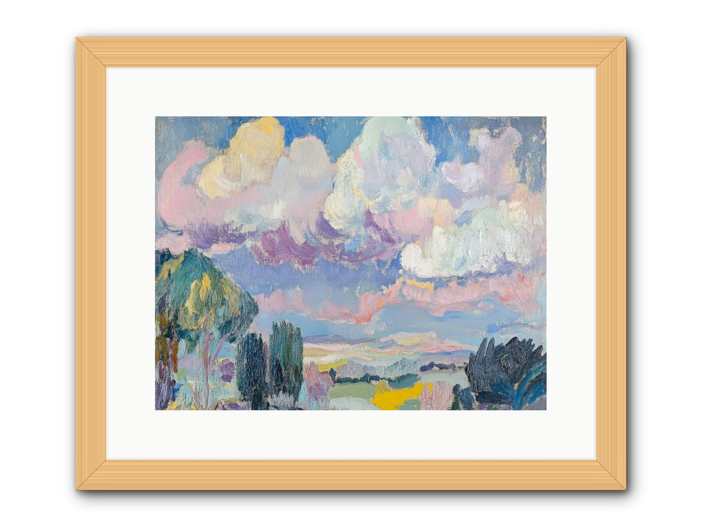 Painted Provence Evening -- Framed Print - Natural 16x12