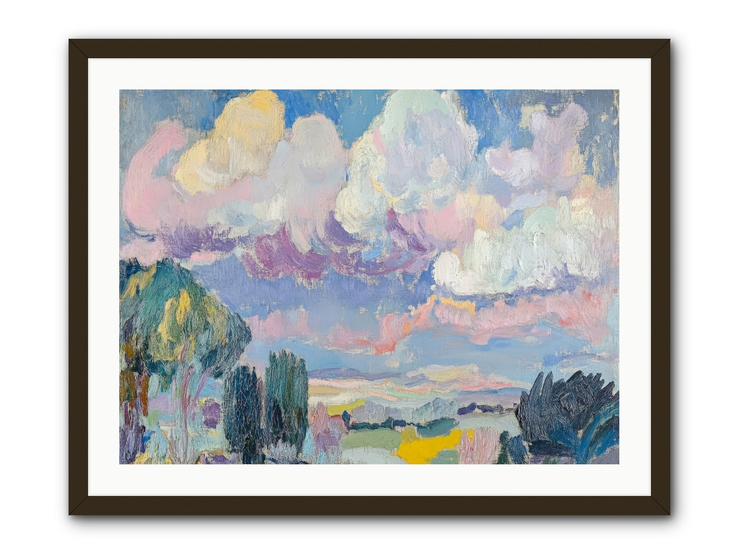 Painted Provence Evening -- Framed Print - Black 32x24