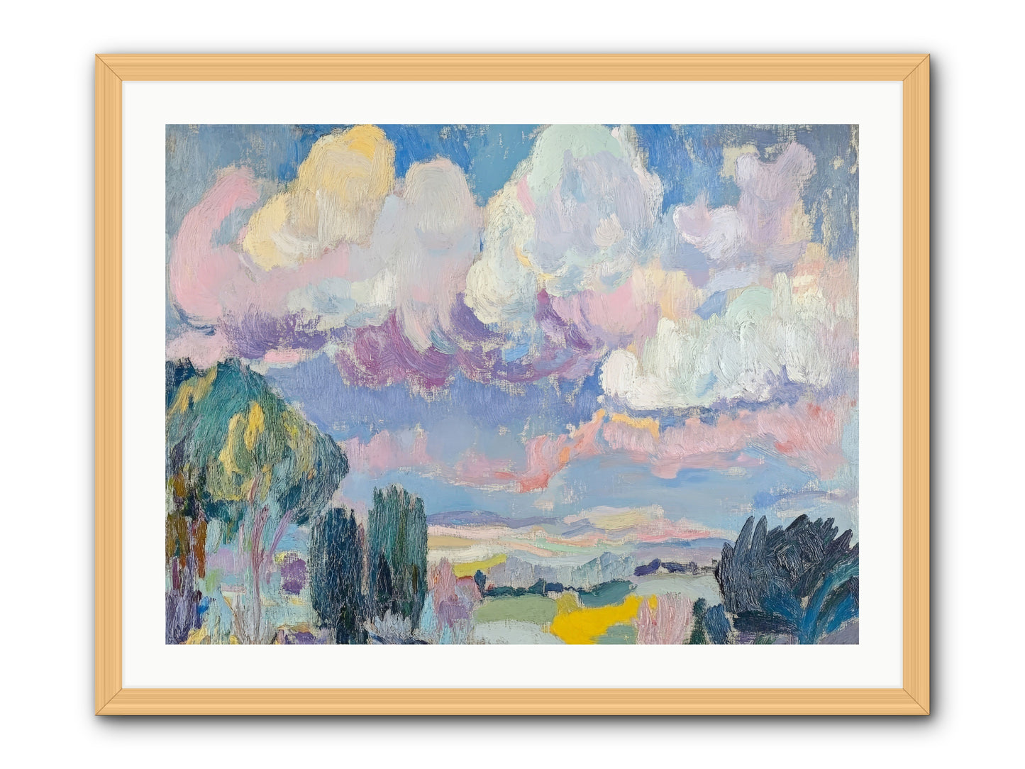 Painted Provence Evening -- Framed Print - Natural 32x24