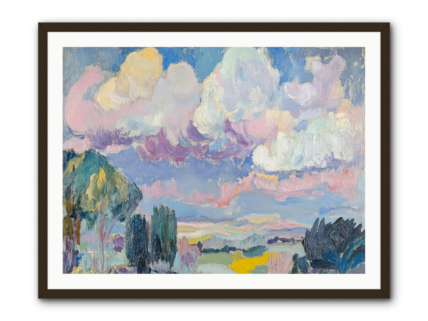 Painted Provence Evening -- Framed Print - Black 40x30