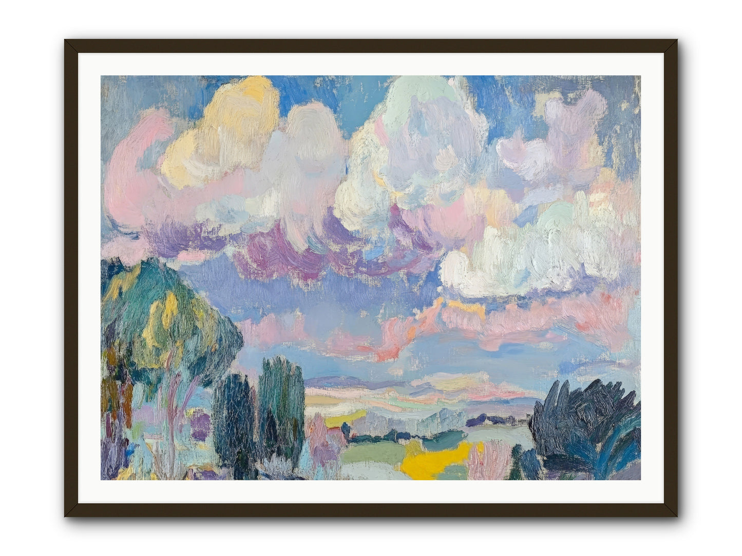 Painted Provence Evening -- Framed Print - Black 48x36