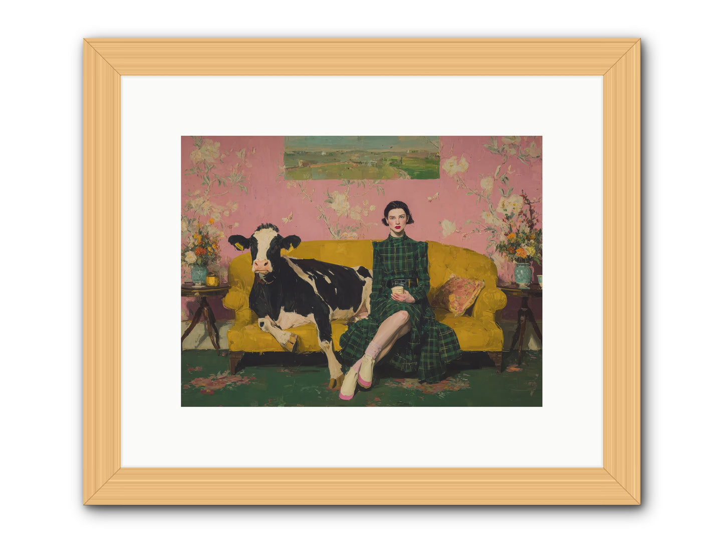 Paper Moon & Manor-REZ -- Framed Print - Natural 12x9