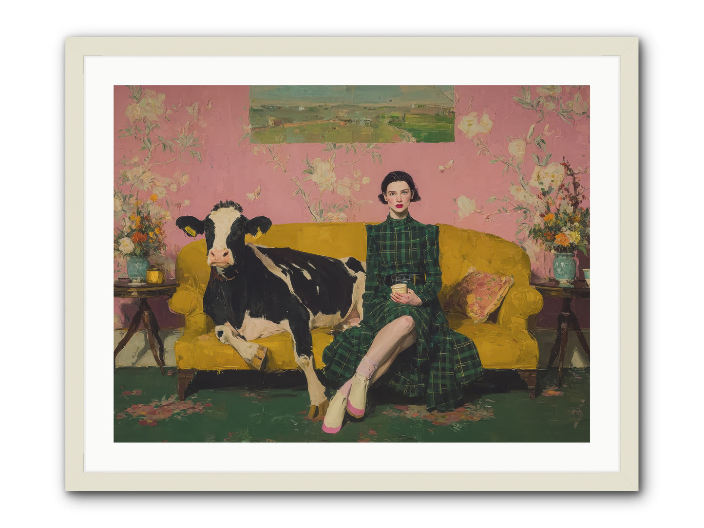 Paper Moon & Manor-REZ -- Framed Print - White 32x24