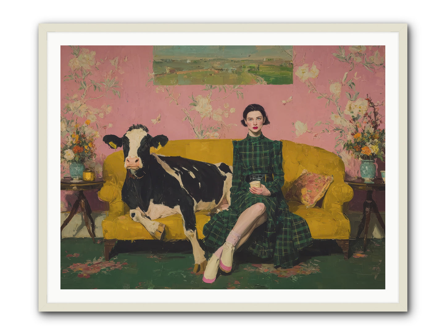 Paper Moon & Manor-REZ -- Framed Print - White 48x36