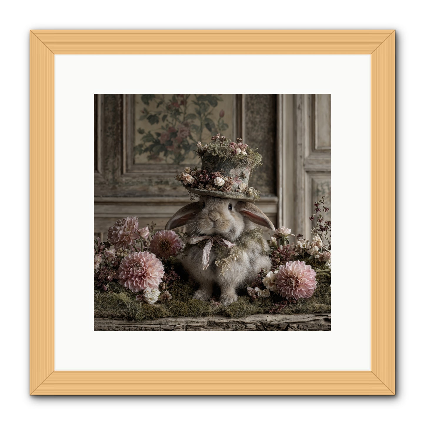 Paper Moons -- Framed Print - Natural 12x12