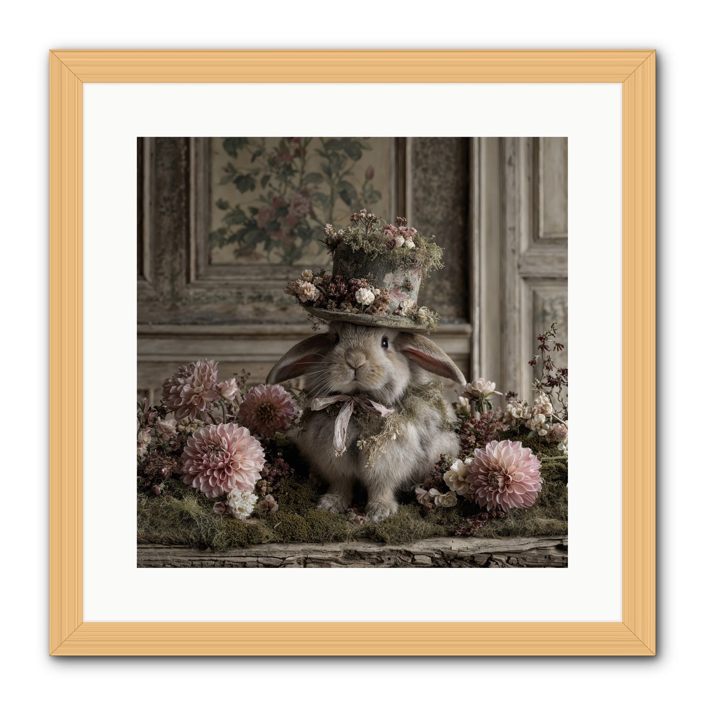 Paper Moons -- Framed Print - Natural 16x16