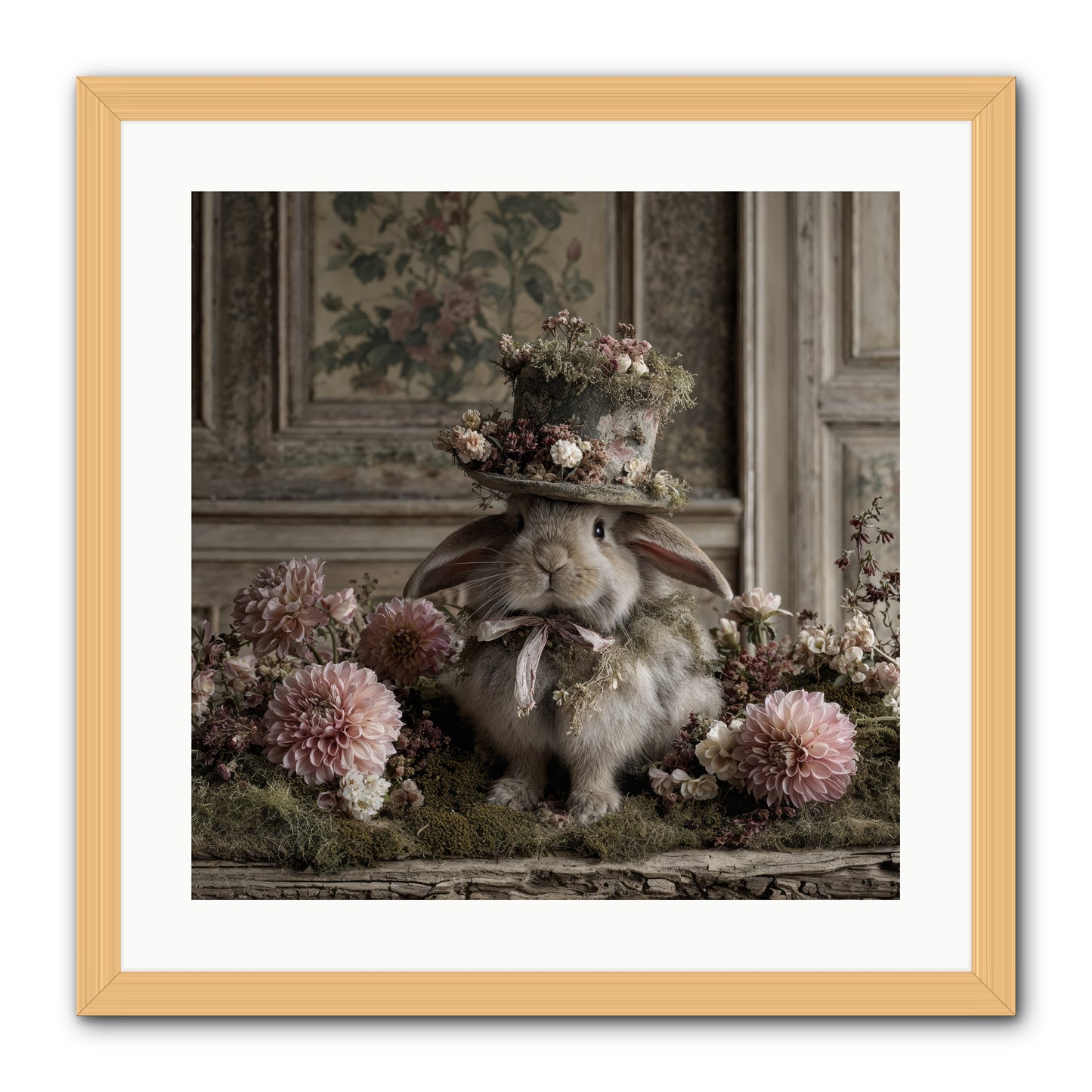 Paper Moons -- Framed Print - Natural 20x20