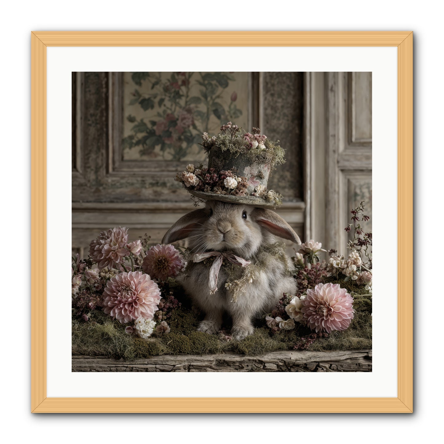 Paper Moons -- Framed Print - Natural 24x24
