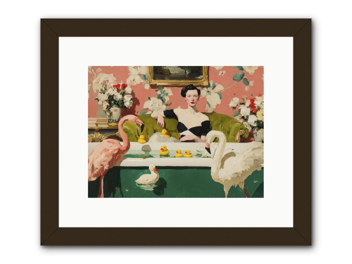 Paper Roses Before Dawn -- Framed Print - Black 12x9