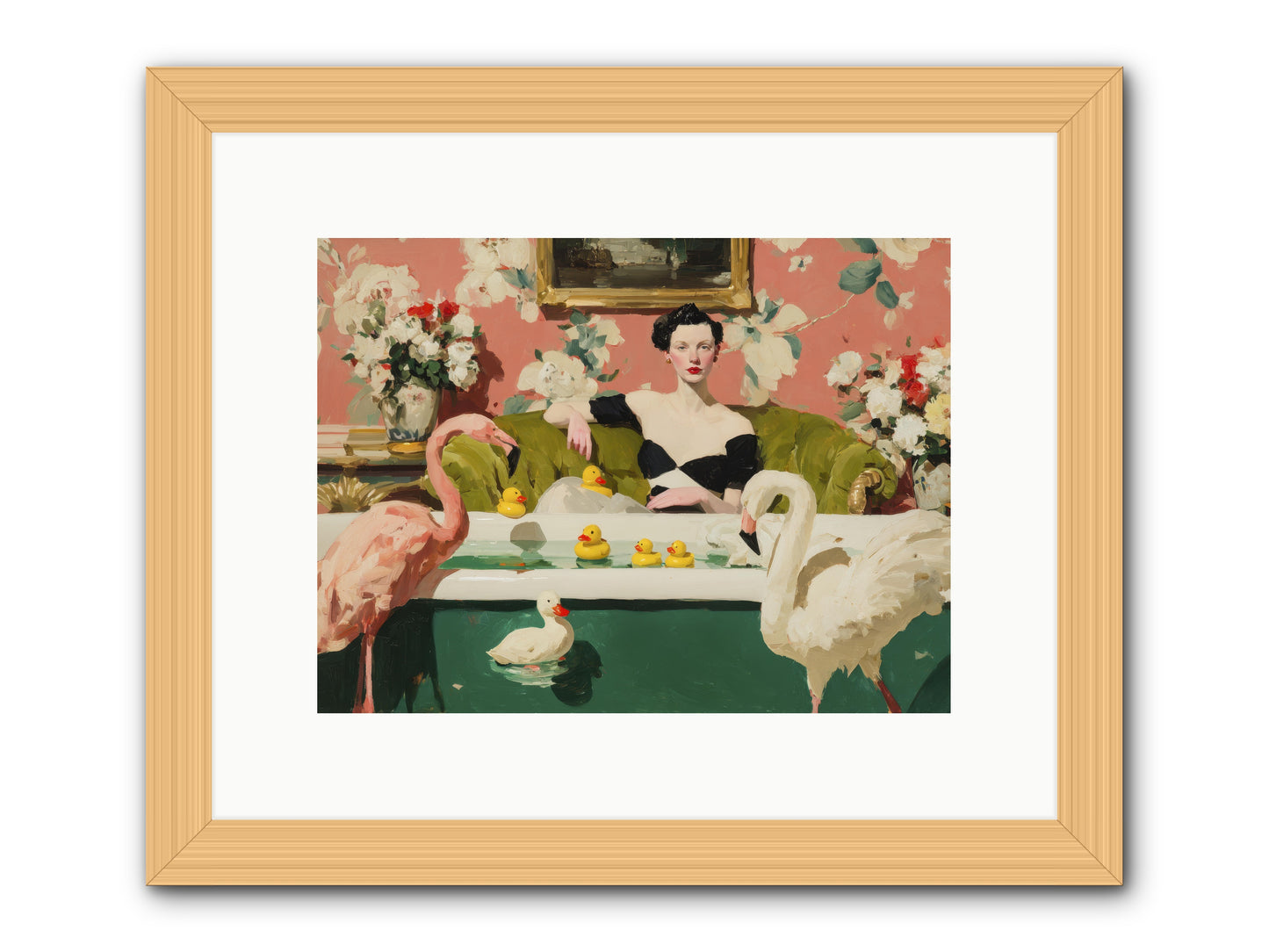 Paper Roses Before Dawn -- Framed Print - Natural 12x9