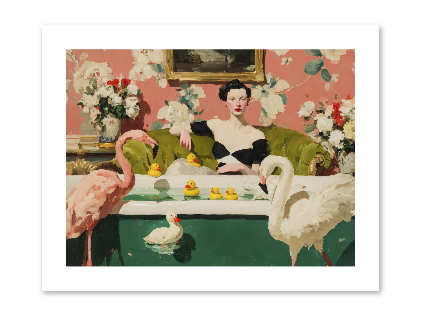 Paper Roses Before Dawn -- Loose Canvas Print 12x9